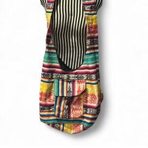 Yellow and Red Geometric Hobo Bag